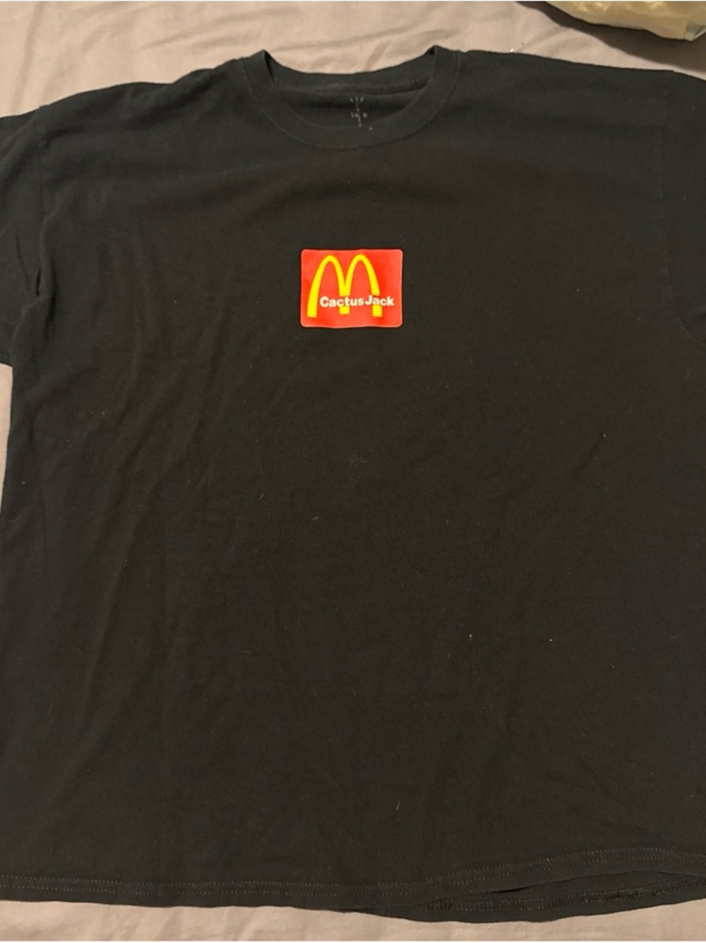 Travis Scott Black Short-Sleeve Tee with Red & Yellow Logo
